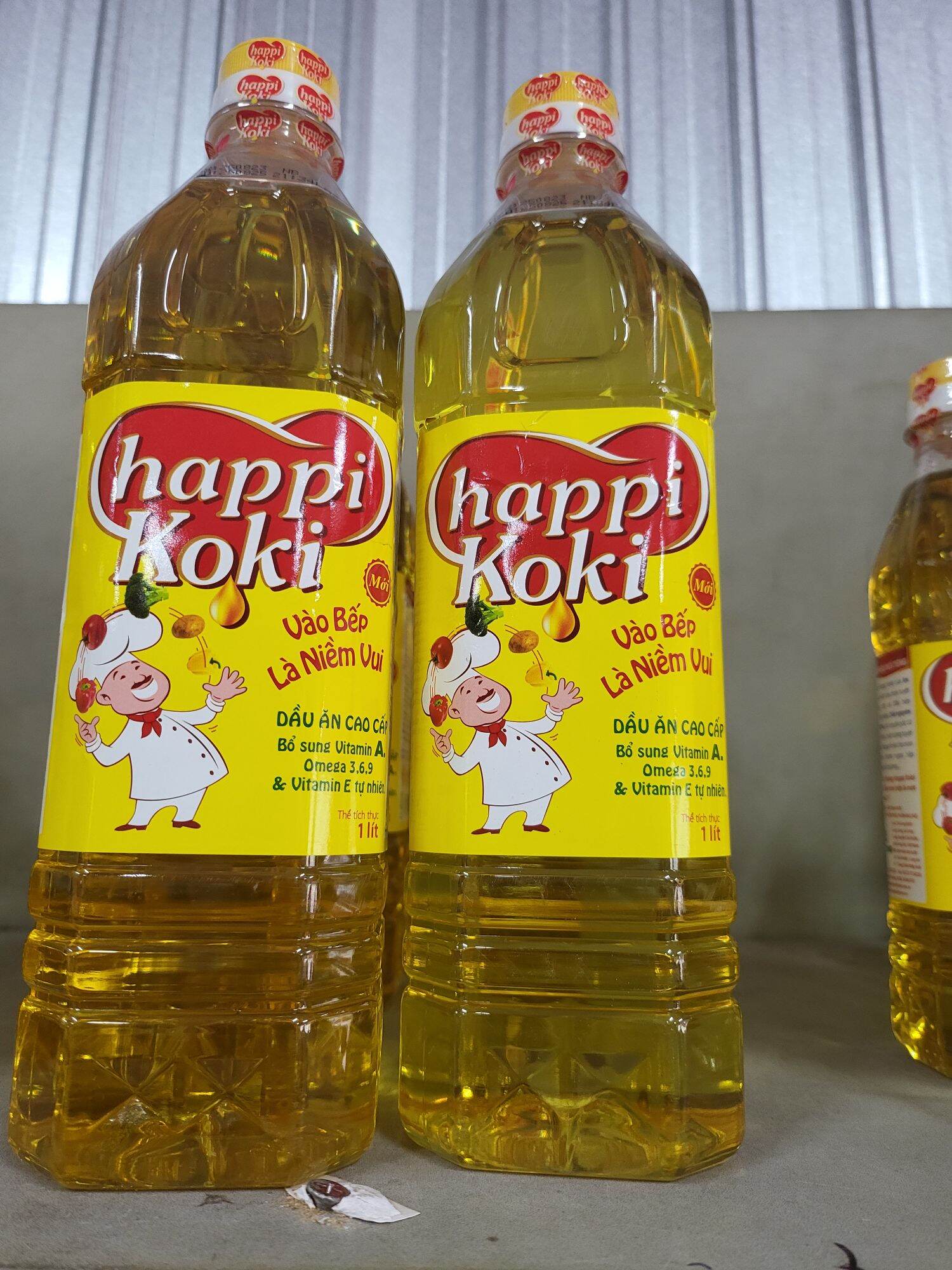 Dầu ăn Happy Koki chai 1L