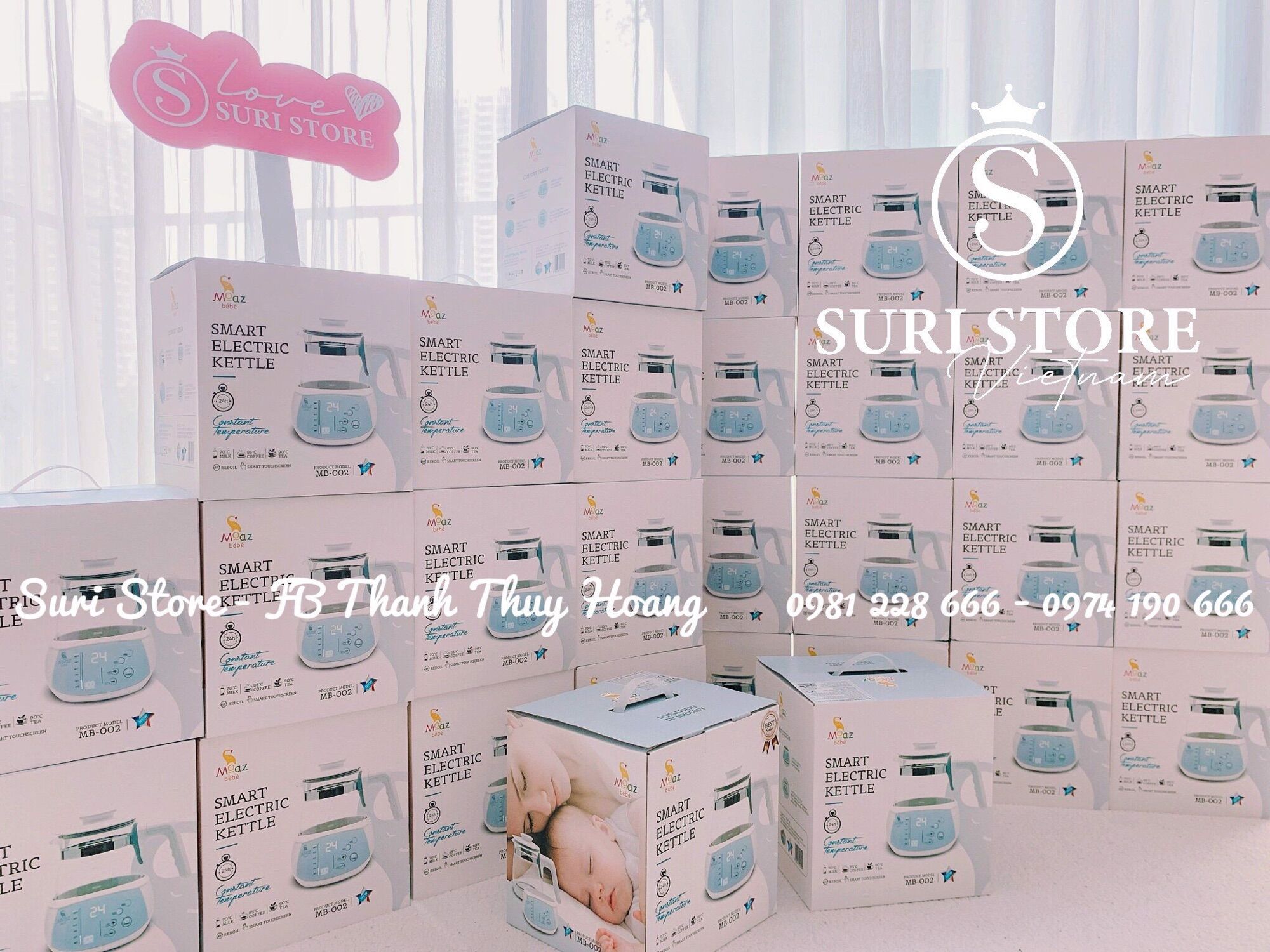 Ấm đun nước Moaz Bebe thông minh 1000ml