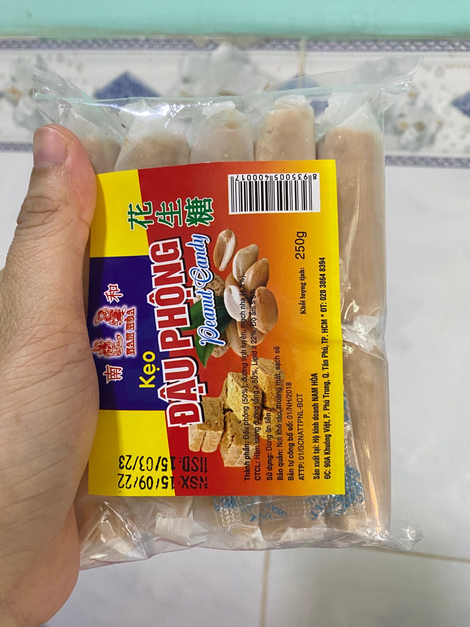 BỊCH 250G KẸO ĐẬU PHỘNG XỐP(CÁN)