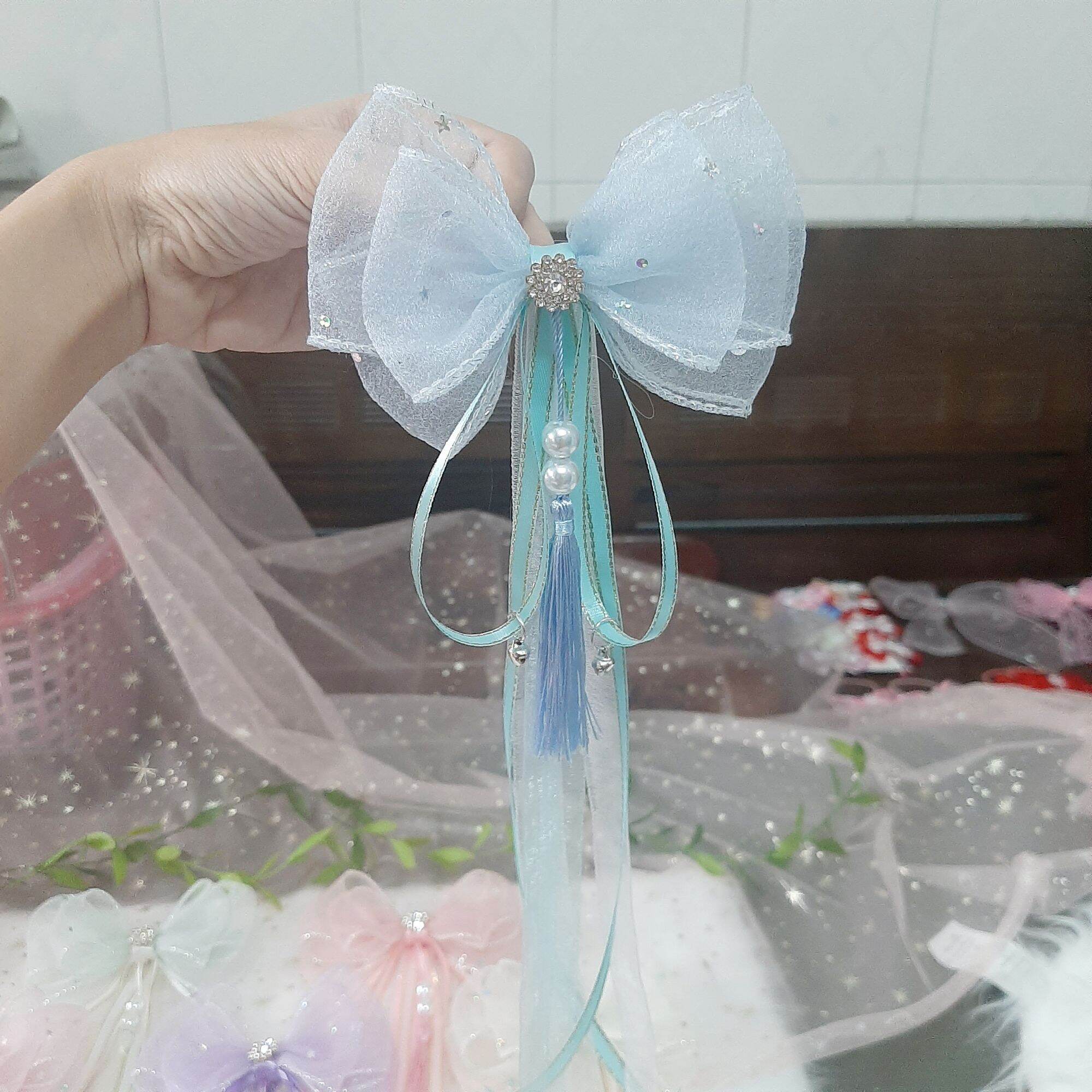 Kẹp tóc nơ phong cách trung hoa (mua 10 tặng 1)