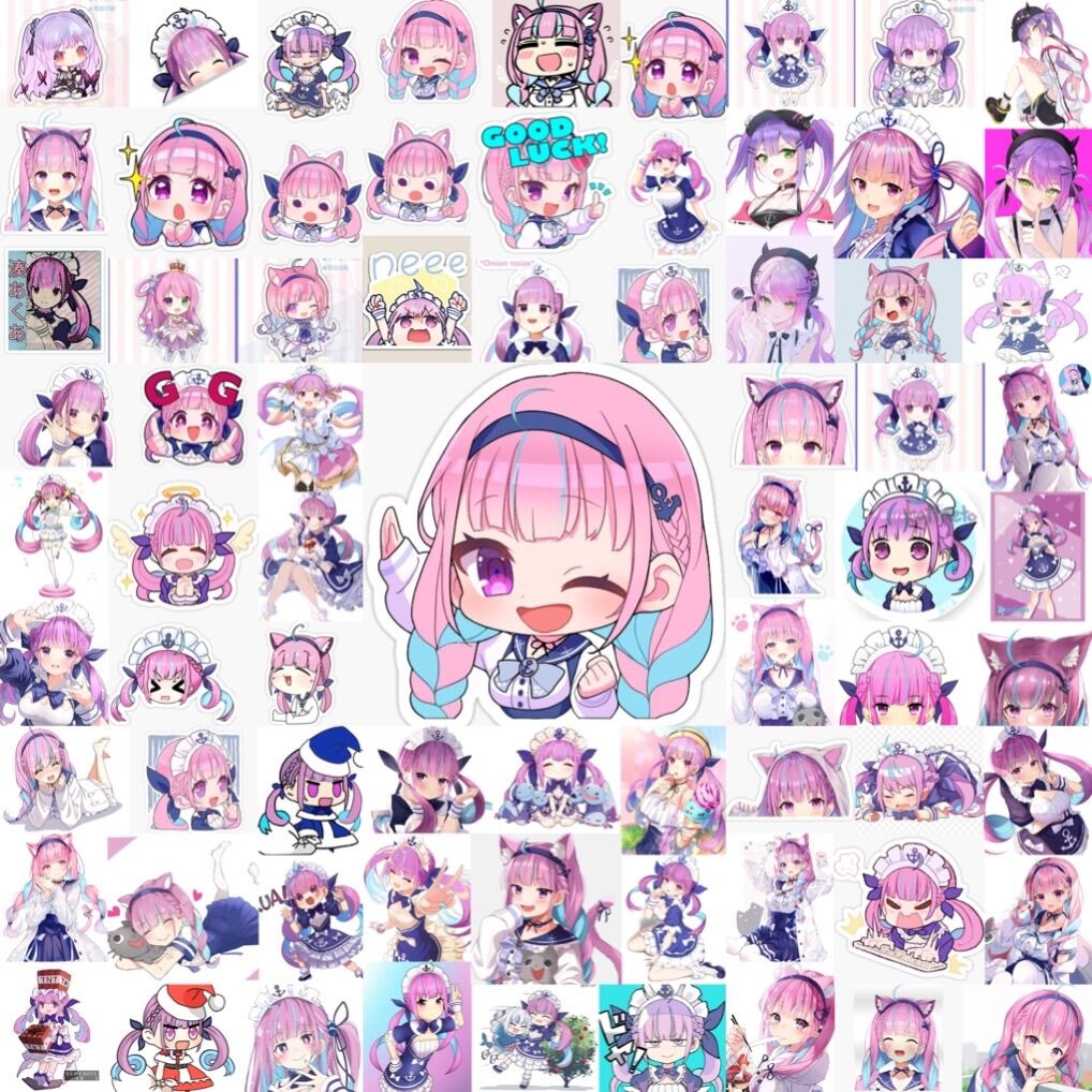 Sticker Minato Aqua Hololive 30-60 cái khác nhau/ Hình dán Hololive minato aqua
