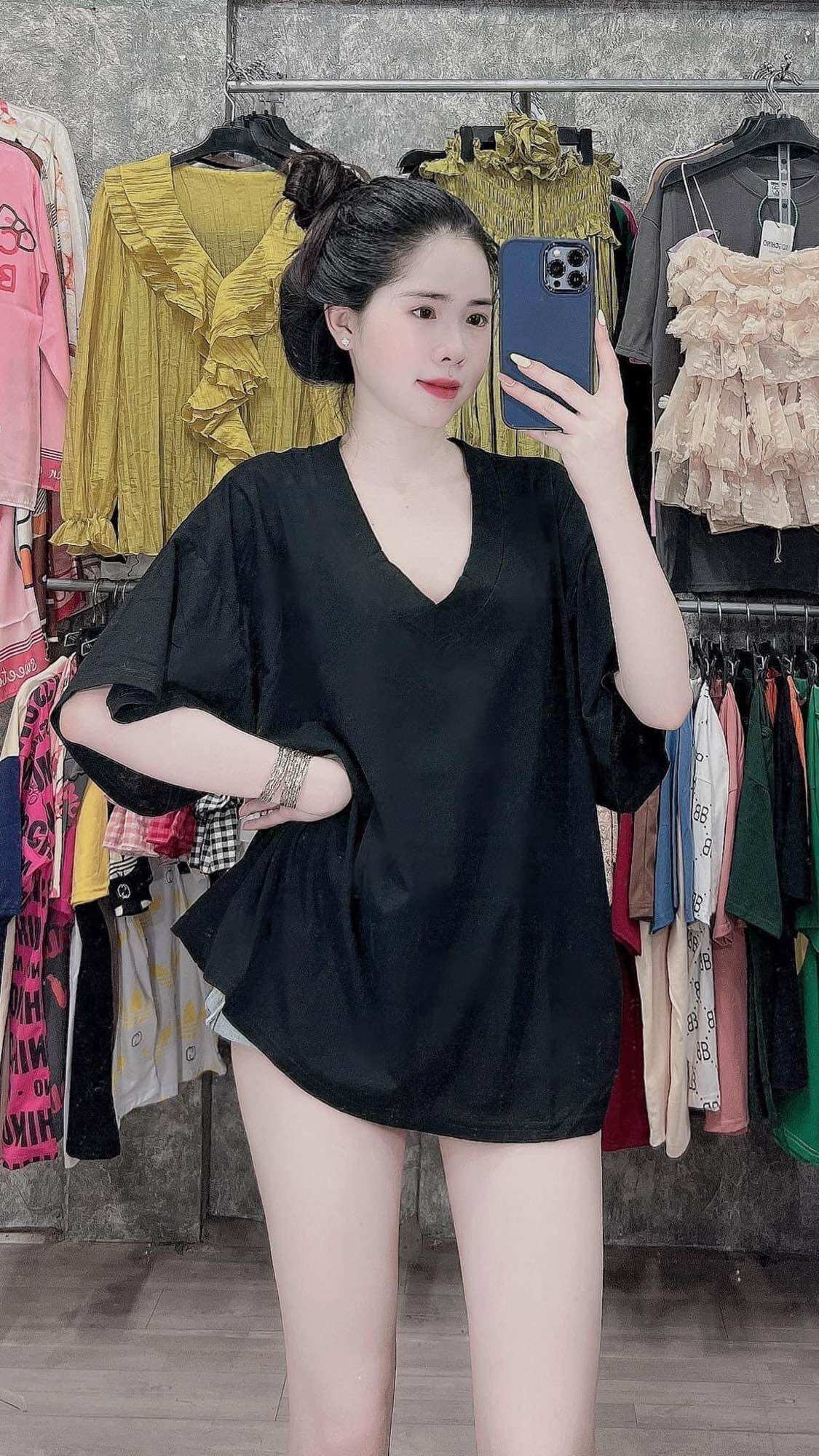 Áo thun cotton su cổ tim - Su tim