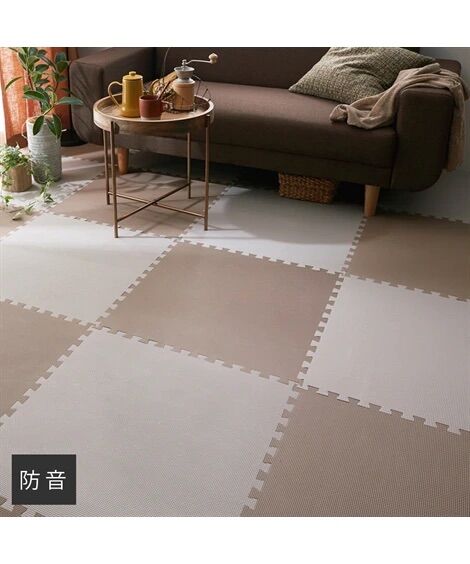 Thảm xốp màu nâu và kem 60×60×1cm