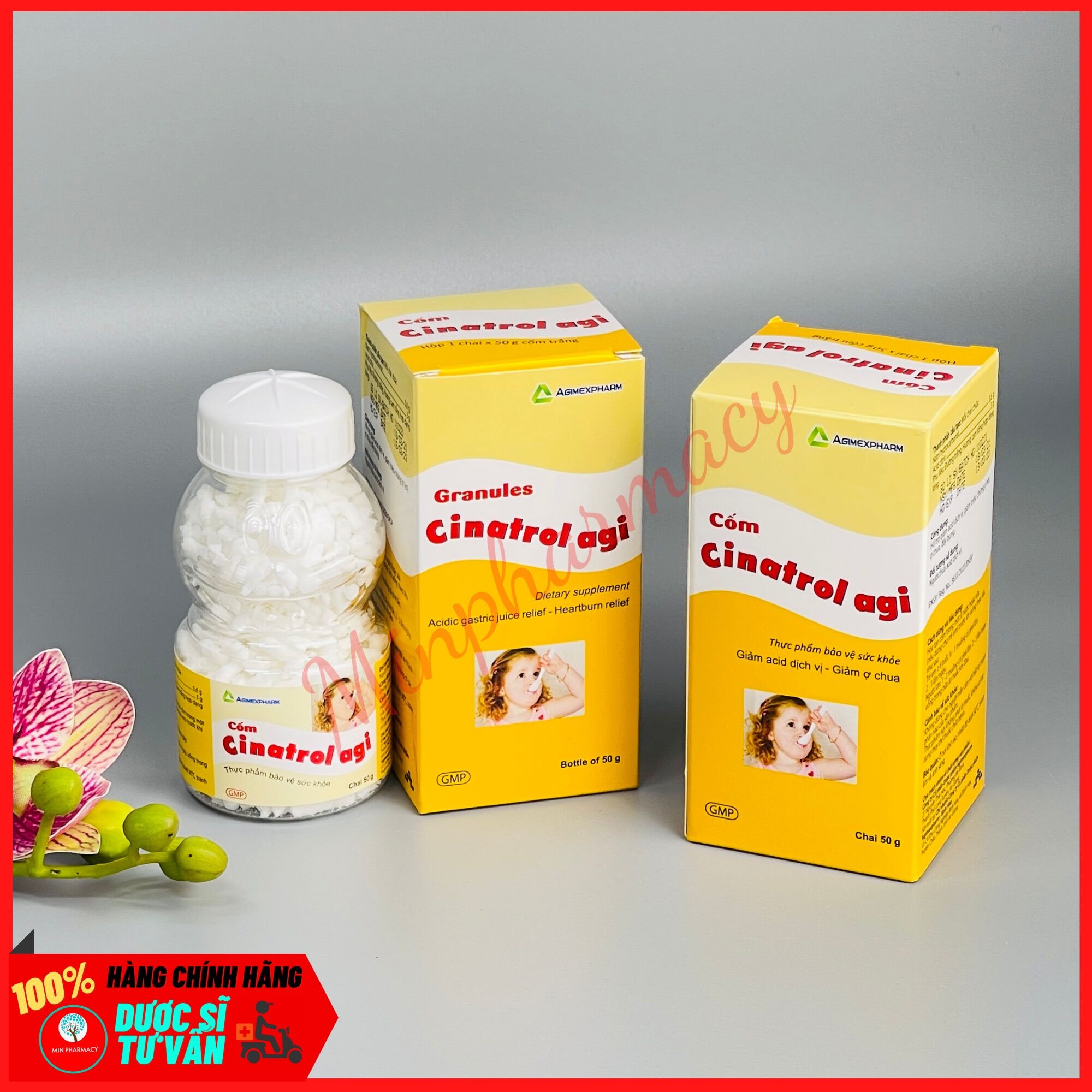 Cốm tiêu hóa trẻ em CINATROL AGI Cốm trắng (chai 50g) - Minpharmacy