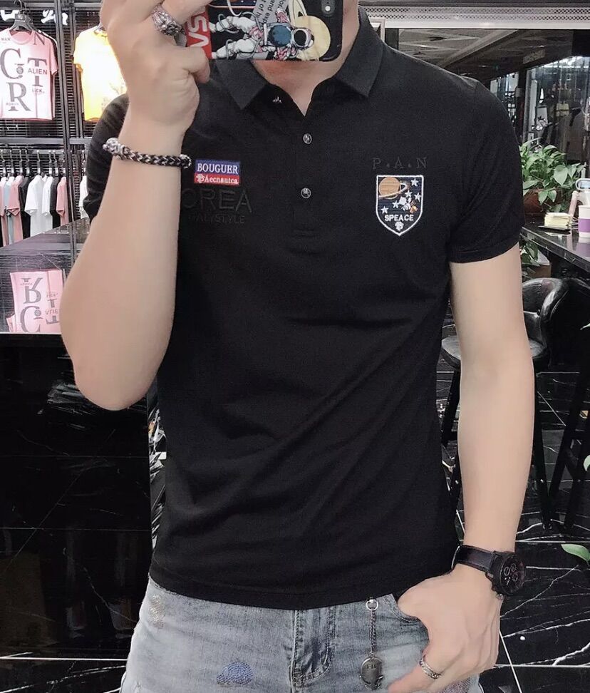 Áo thun nam thêu chữ logo phối đẹp mẫu hot bán chạy,áo phông nam tay ngắn cổ trụ hàng cao cấp chuẩn shop giá rẻ TMFAHSION 02/07