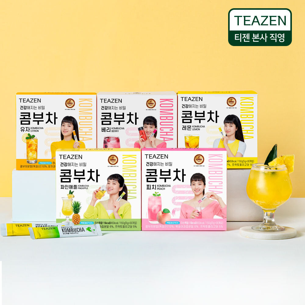 Trà lên men Teazen Kombucha vị trái cây Hàn Quốc tốt cho sức khoẻ