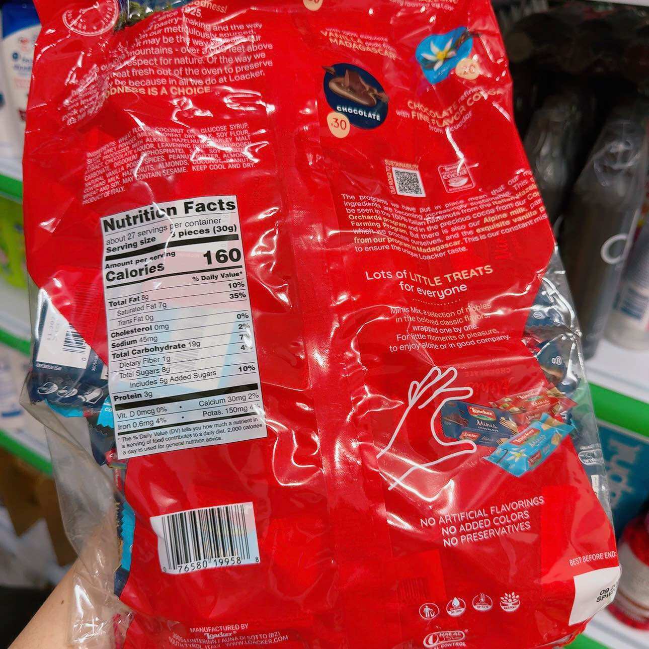 Bánh xốp Loacker bịch 800g mix 3 vị
