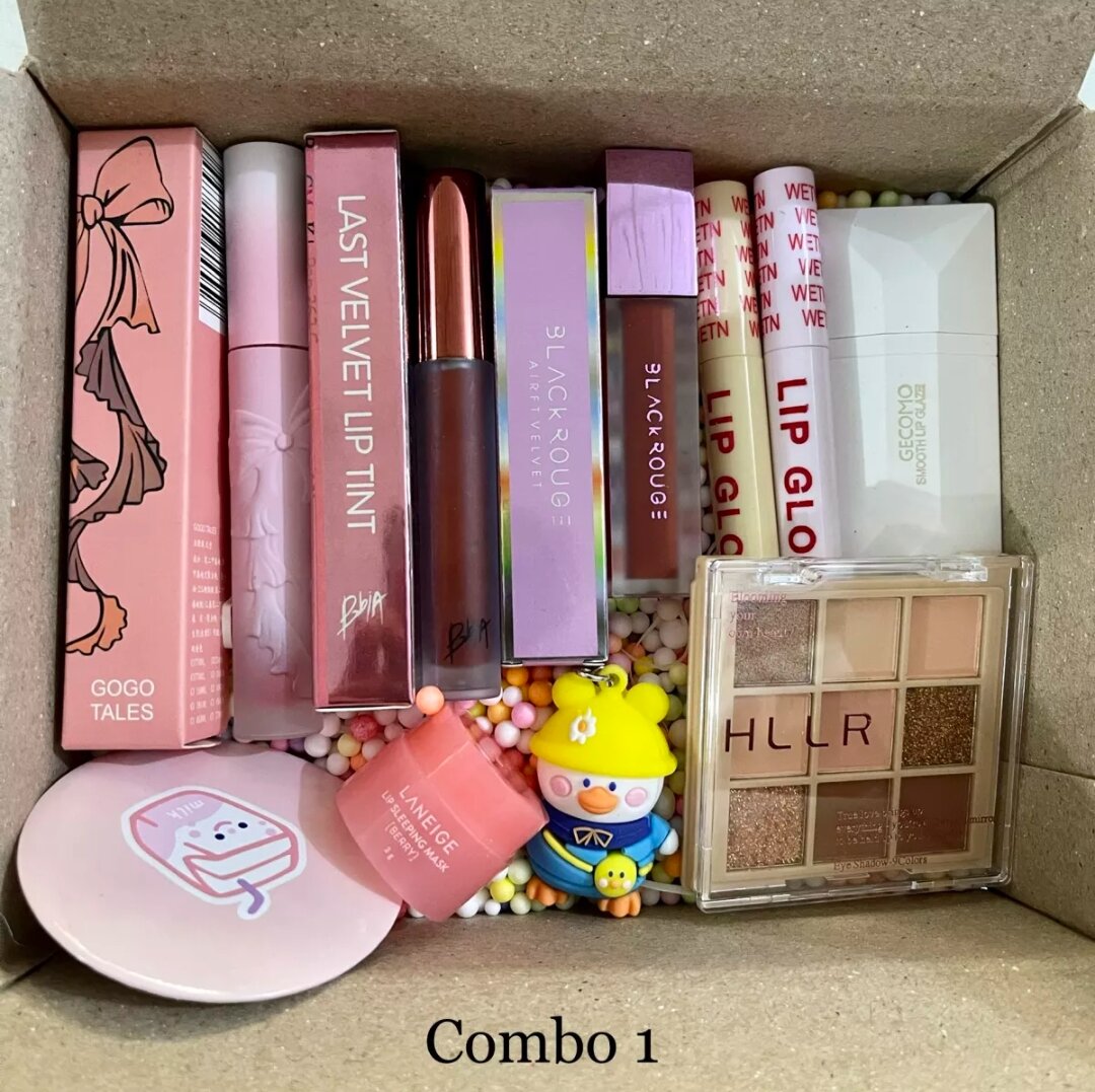 Combo quà lớn tặng bạn gái ý nghĩa nhiều món - combo son - combo trang điểm - hộp đựng quà tặng