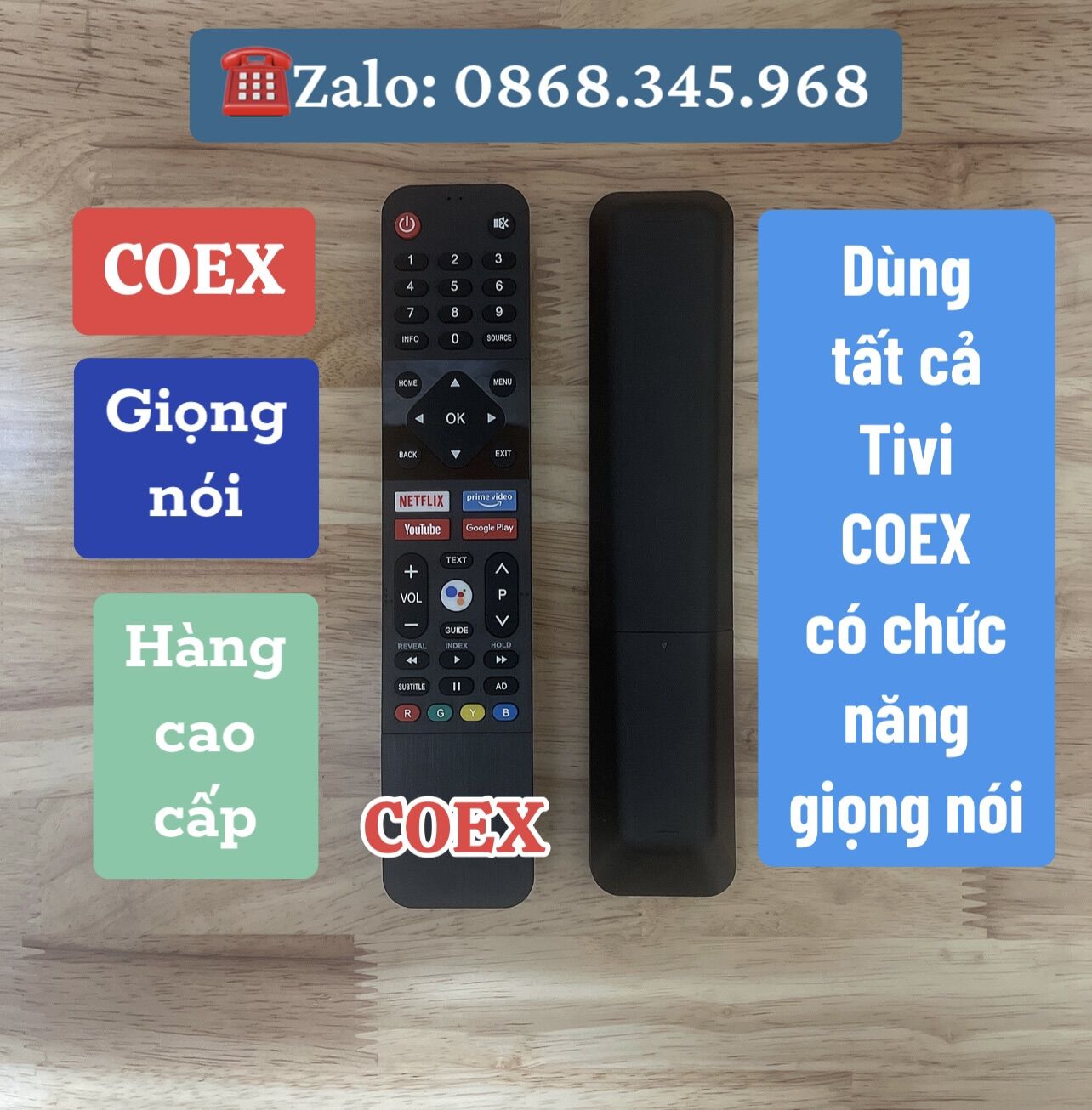 Remote điều khiển Tivi COEX giọng nói