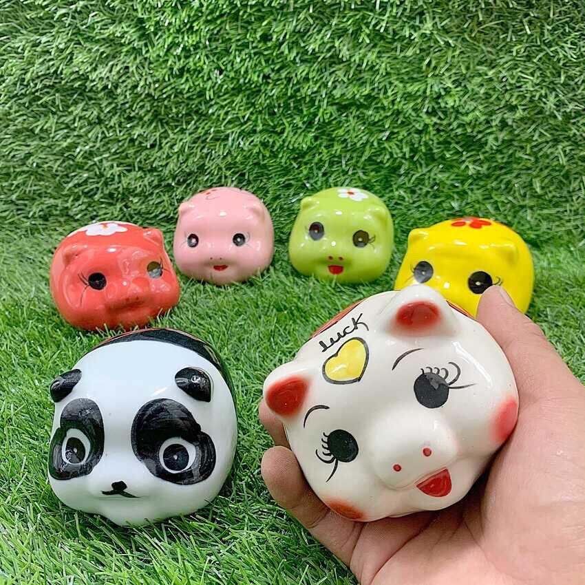 Heo đất, lợn đất mini tiết kiệm. Gốm men sứ Bát Tràng