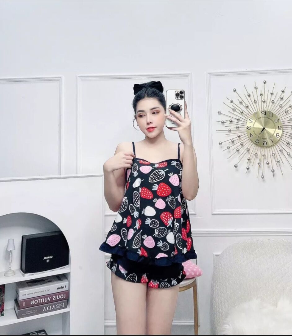 Set Bộ Lụa Mát Mẻ Cho Nữ Mặc Nhà Dễ Thương - M03