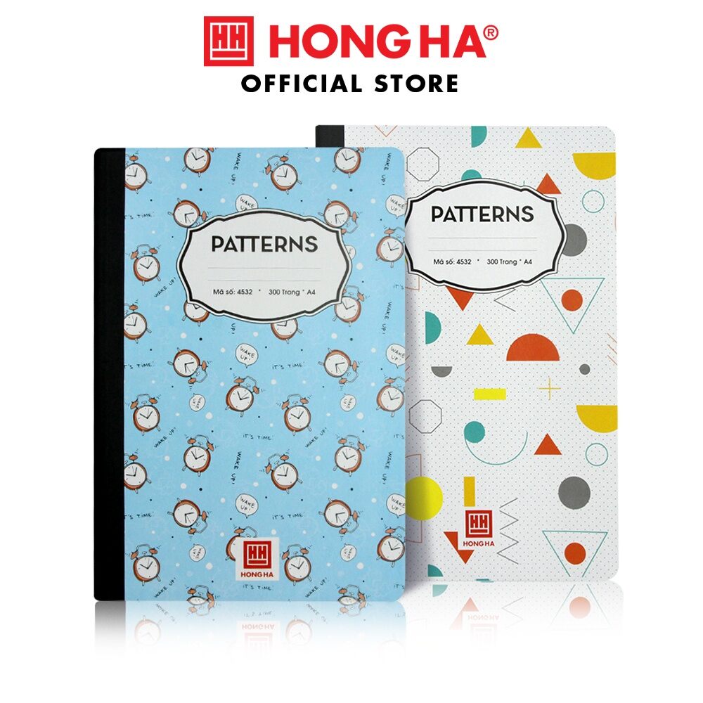 Sổ bìa bồi kẻ ngang Patterns Hồng Hà 300 trang định lượng 58gsm