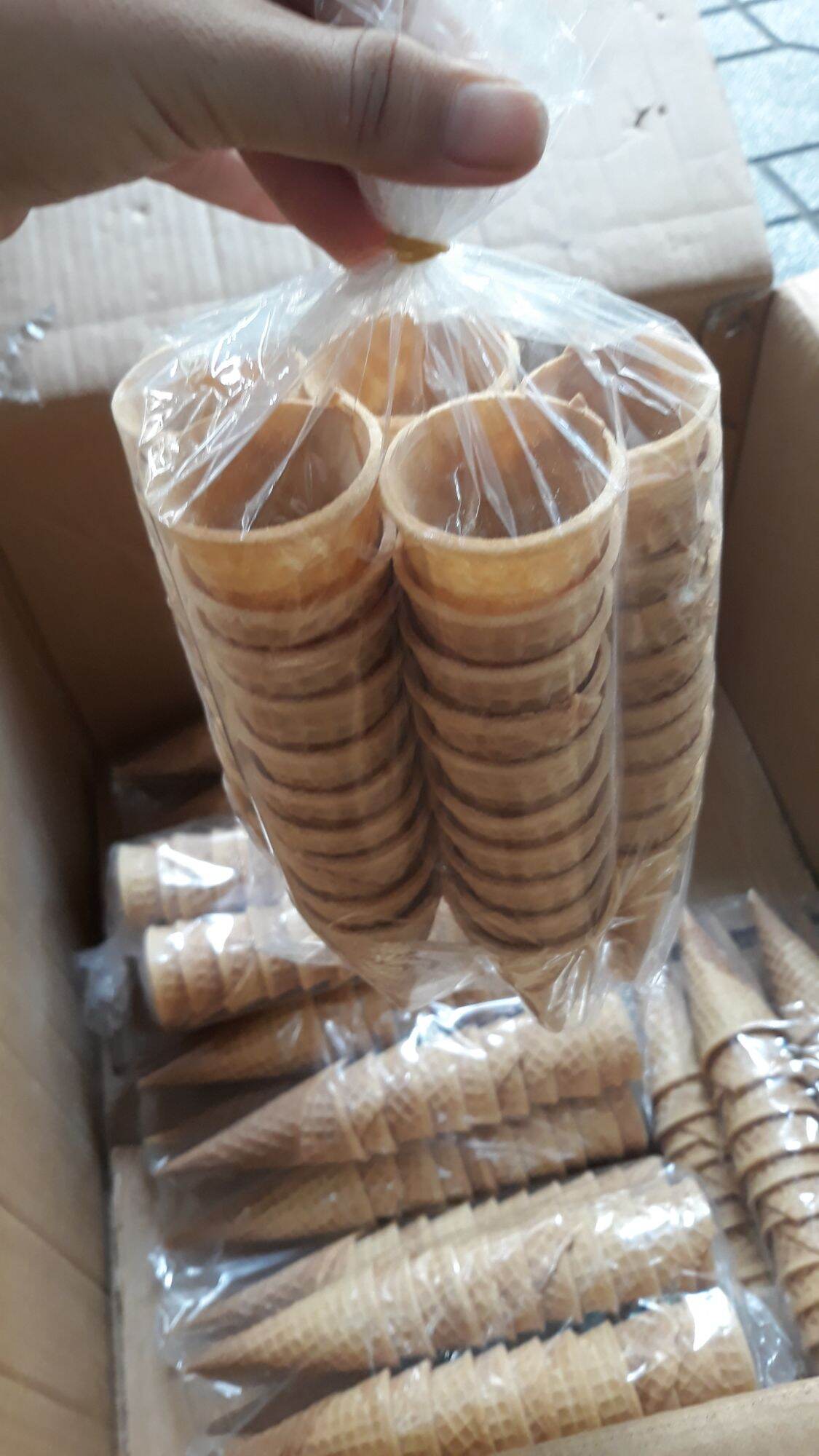 Bịch 10 cái bánh ốc quế giòn ăn kem