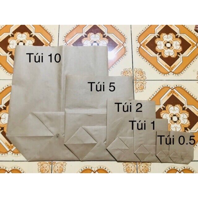 Set 1000 túi 0,5 (kt 12x16cm) túi kraft- túi xi.