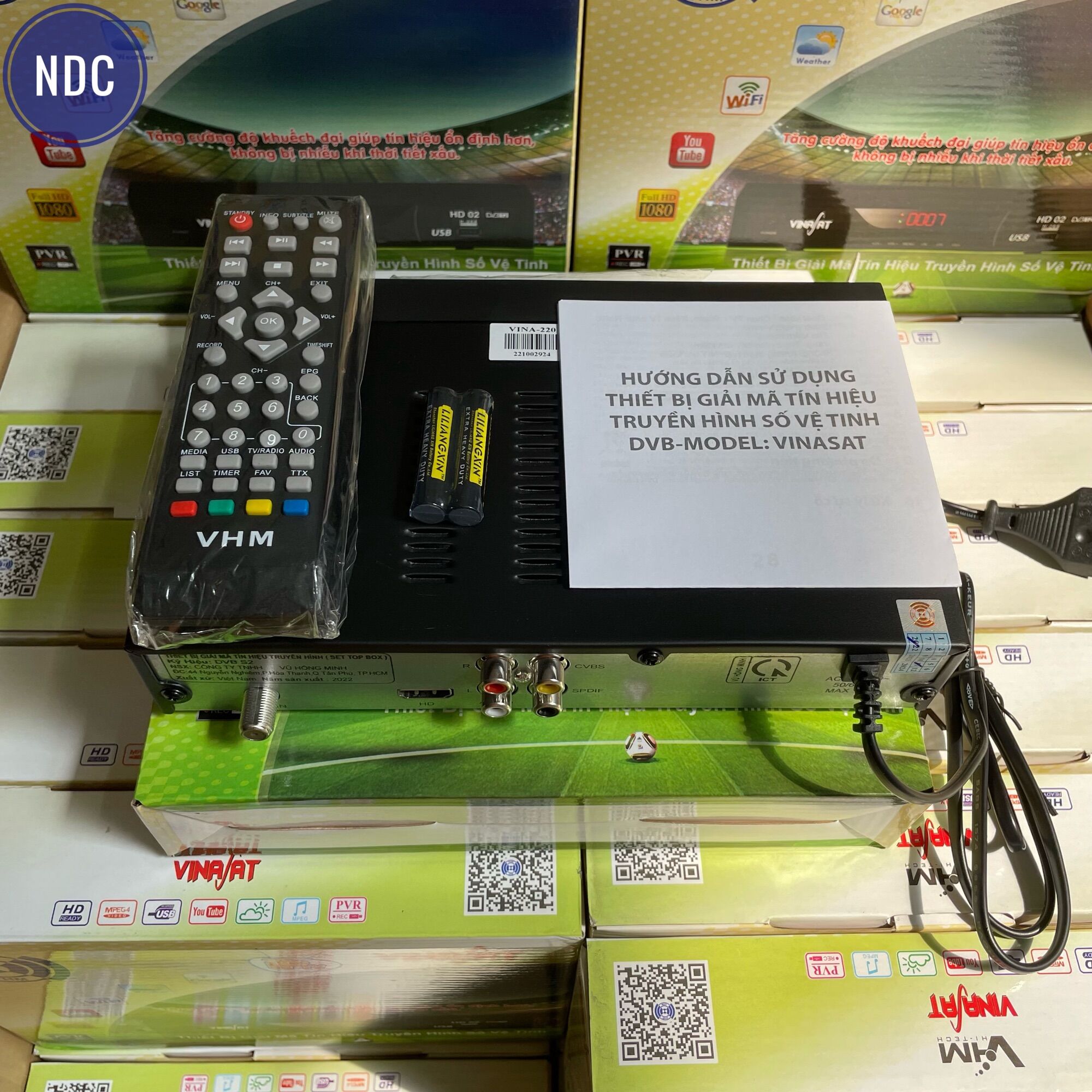 [HCM]Đầu Thu Vệ Tinh Vinasat VHM (Tặng Cáp HDMI) Dùng Chảo K+, VTC, MobiTV, AVG