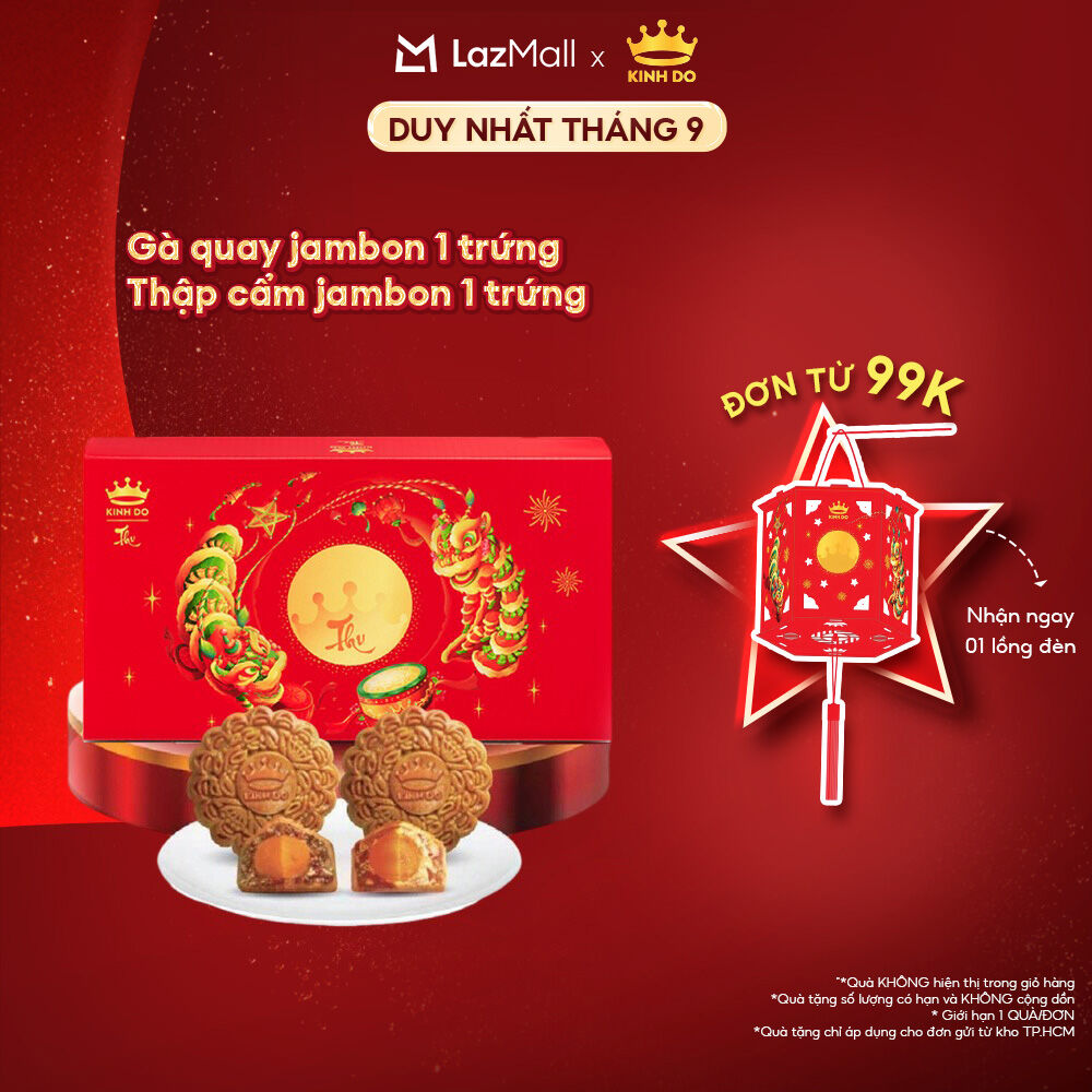  Hộp 2 Bánh Trung Thu Kinh Đô "Team Thập Cẩm"  2 Bánh X 150G  