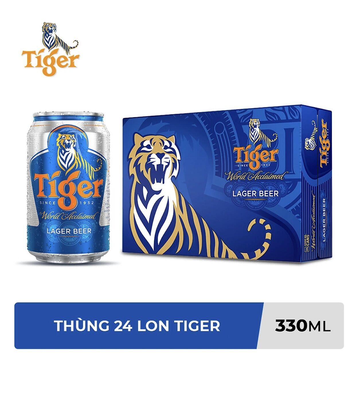 Thùng 24 lon bia tiger 330ml/lon