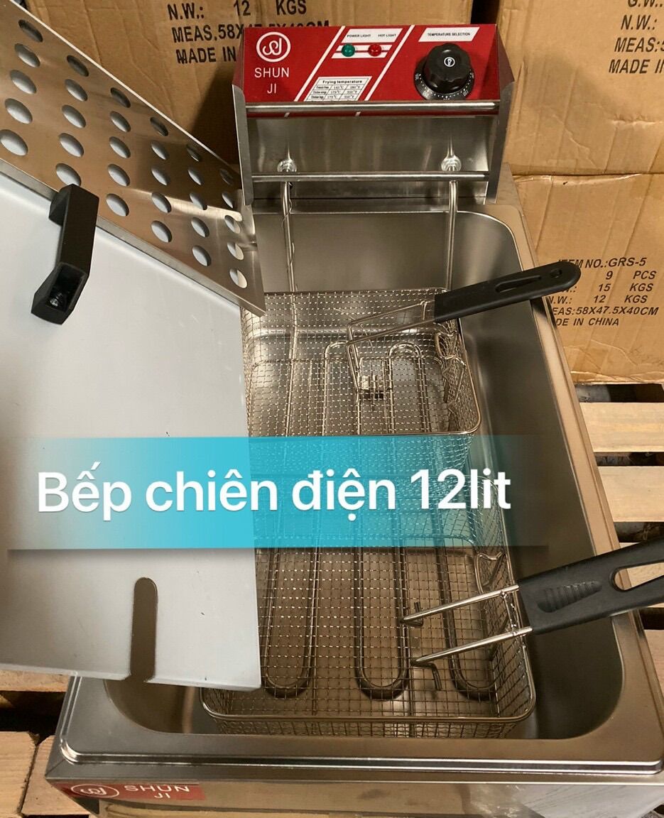 BẾP CHIÊN 1 HỘC CỠ LỚN 12 LÍT ( đỏ )
