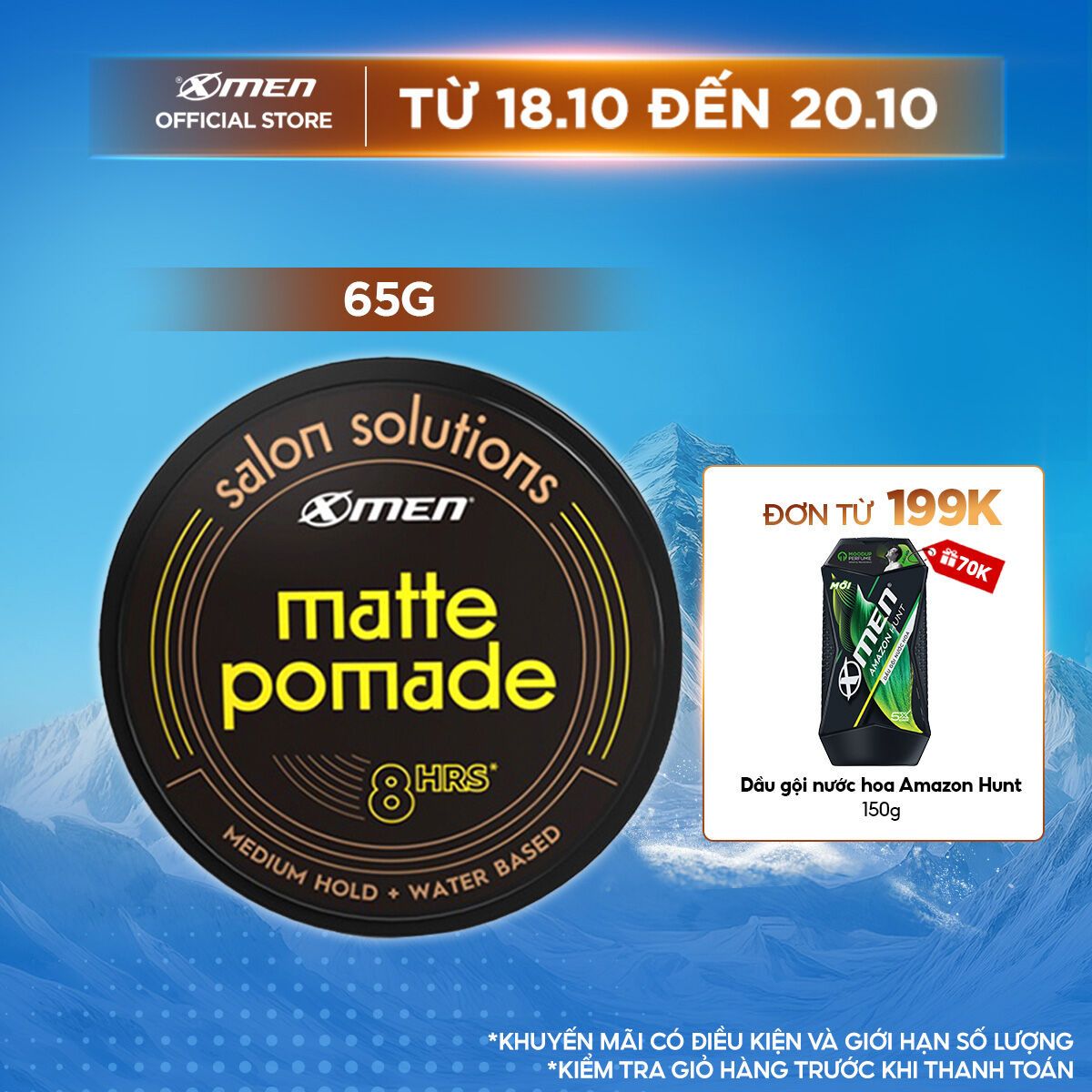 Sáp Matte Pomade Xmen Salon Solutions 65g