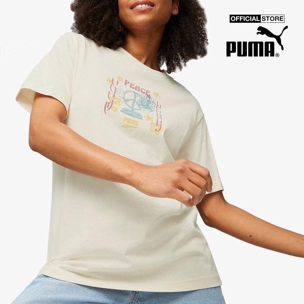 Puma - áo thun nữ tay ngắn downtown relaxed graphic 535743-99