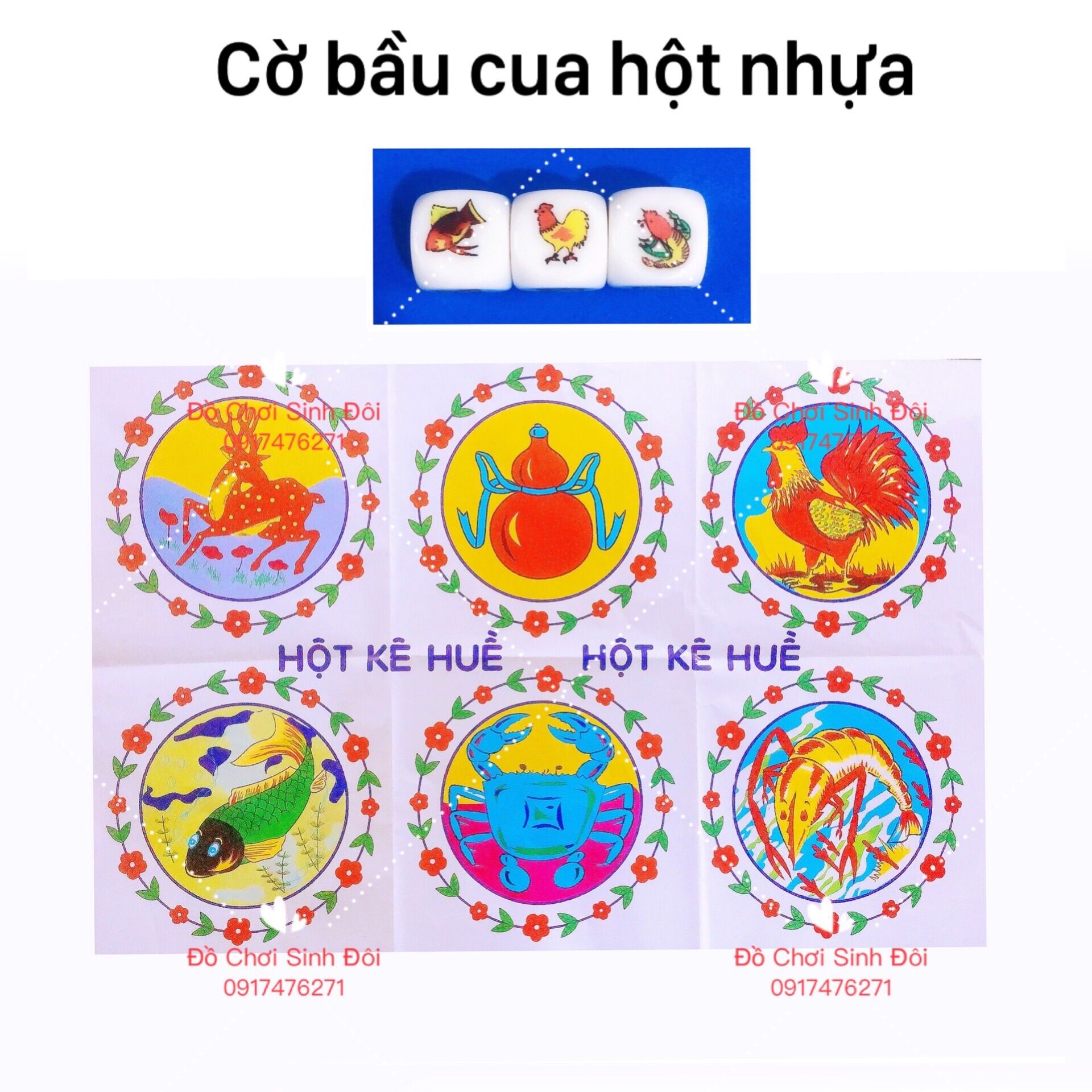 Cờ bầu cua hột nhựa 1,9cm