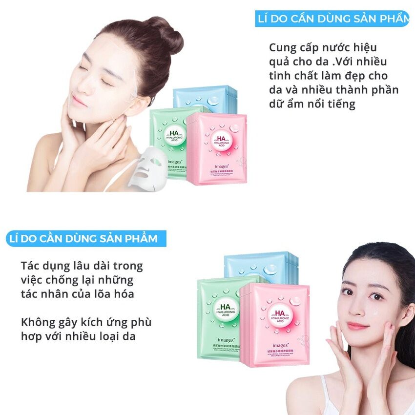 Mặt Nạ Giấy Dưỡng Trắng Da, Giảm Mụn, Cấp Ẩm