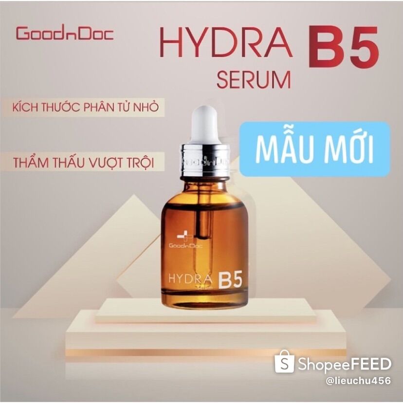 Serum dưỡng trắng da, cấp ẩm phục hồi B5 Goodndoc 30ml