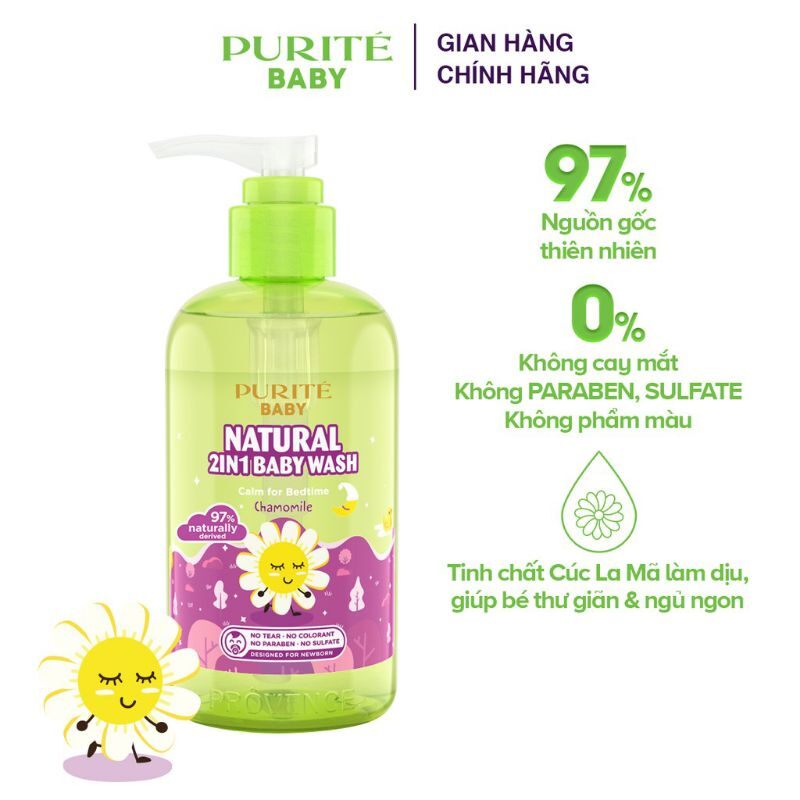 Sữa tắm gội purité baby cúc la mã 250ml