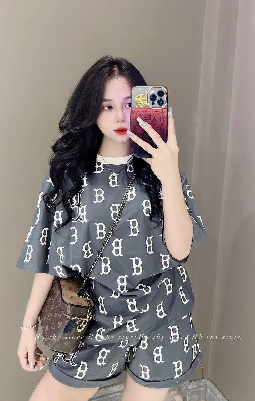 [Rẻ Vô Địch] Set bộ cotton su form rộng tay lỡ - B in Full