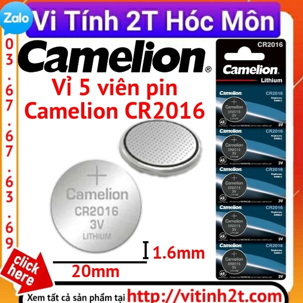 Vỉ 5 viên pin cr2016 cr2032 cr2025 camelion