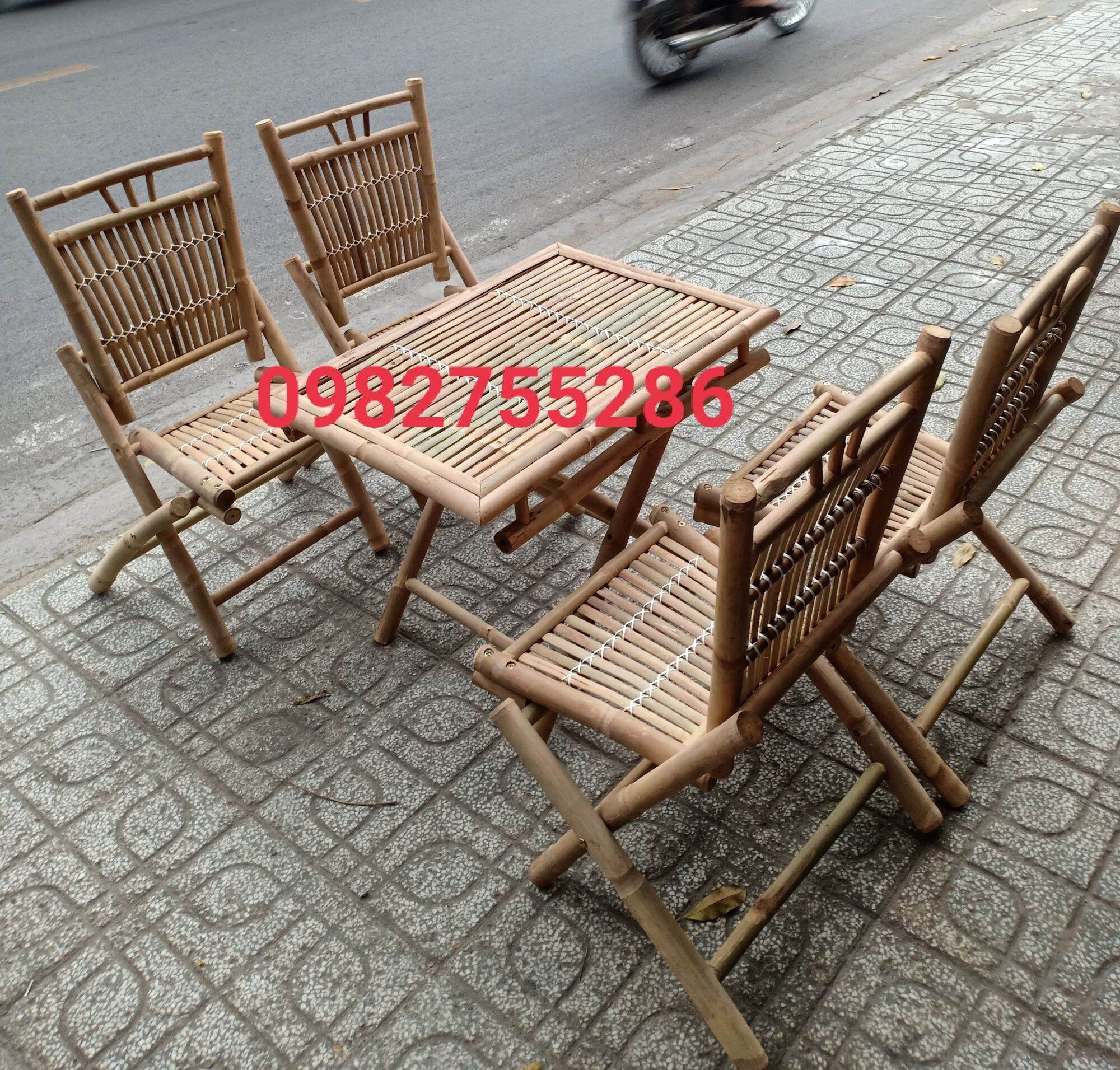 bàn ghế tre, bàn ghế xếp