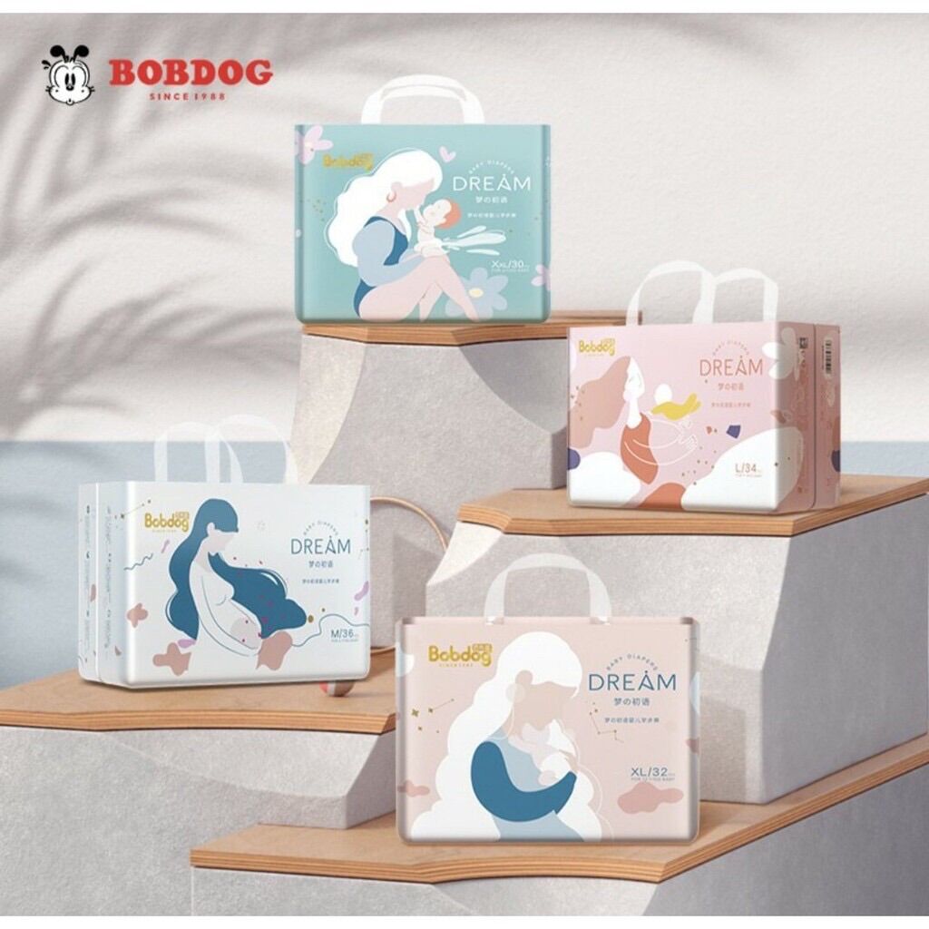 Tã/bỉm quần bobdog dream l34xl32 đựng nước tốt từ 850-1200ml tuỳ size