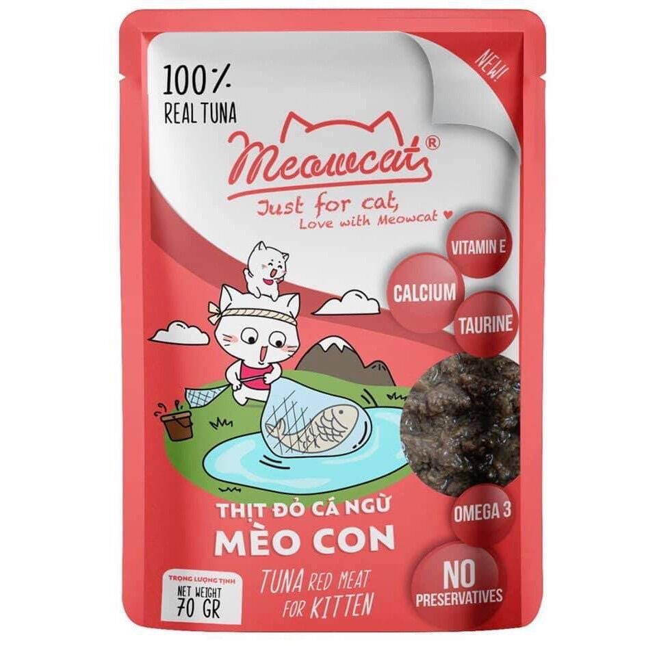 Thức ăn pate cho mèo Meowcat bịch 70gr