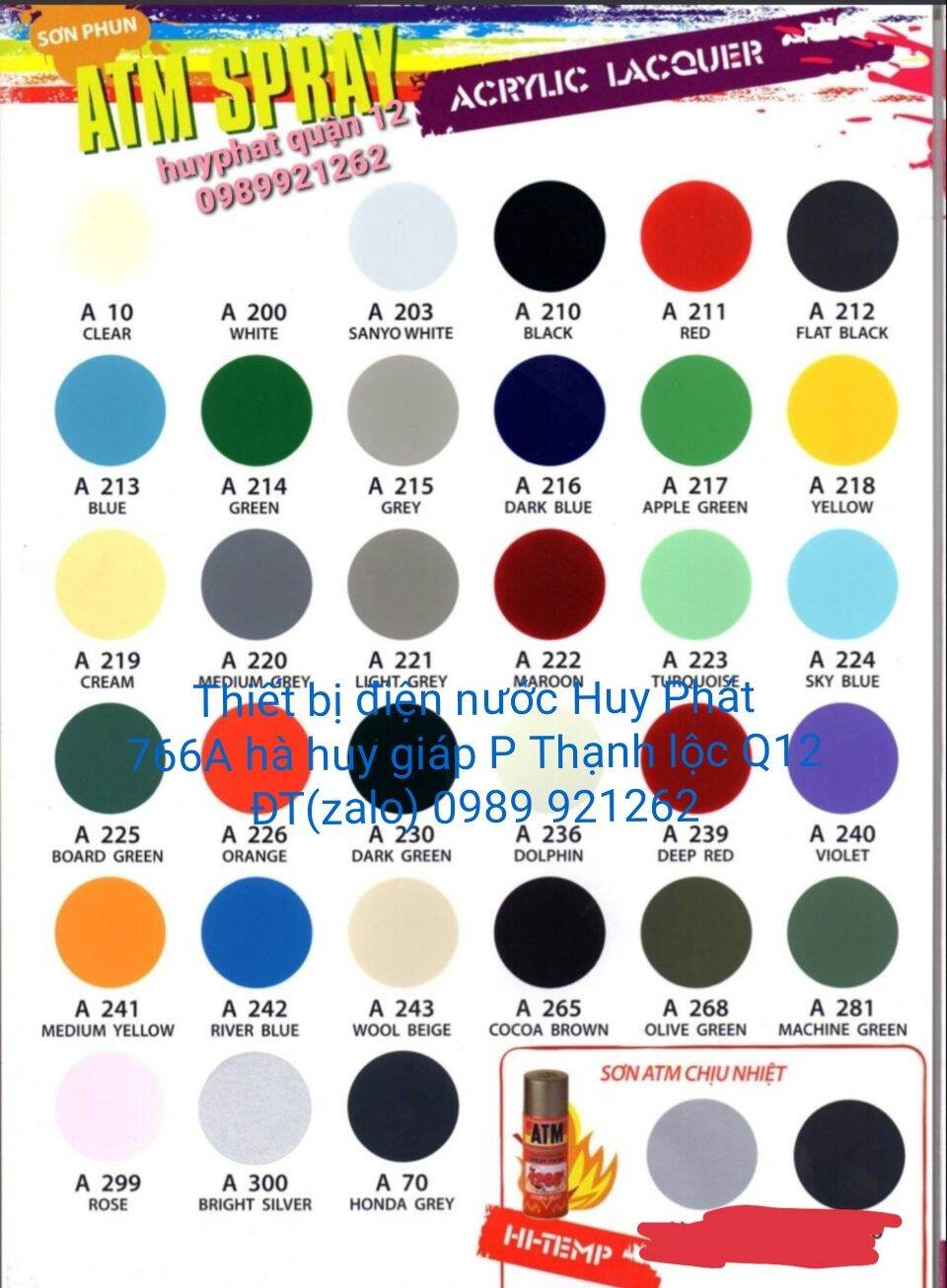 [HCM]Sơn xịt ATM đủ màu chính hiệu ATM spray paint/TV/Win bán lẻ giá sỉ