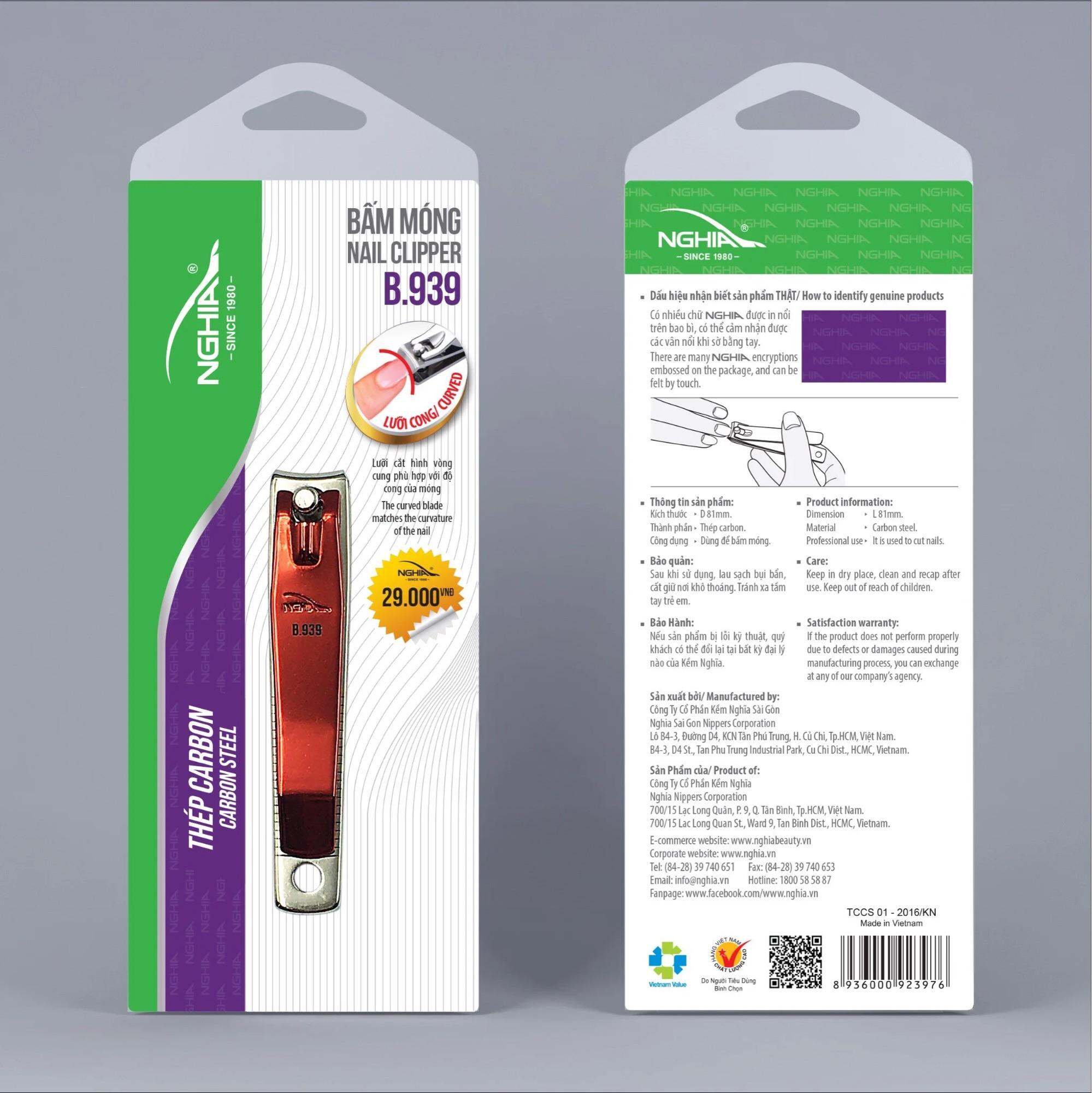 Bấm móng tay B939 Kềm Nghĩa chính hãng