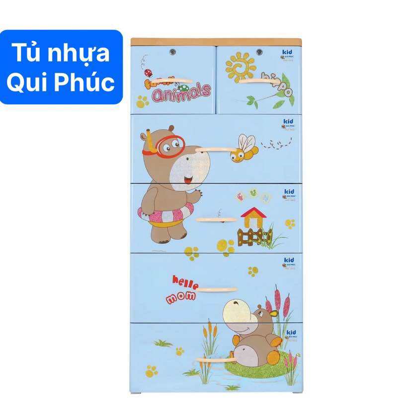 Tủ nhựa Qui Phúc 5 tầng 6 hộc