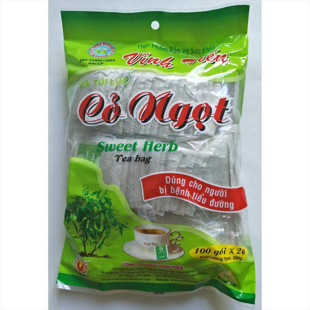 Trà cỏ ngọt túi lọc vĩnh tiến bịch 100 gói