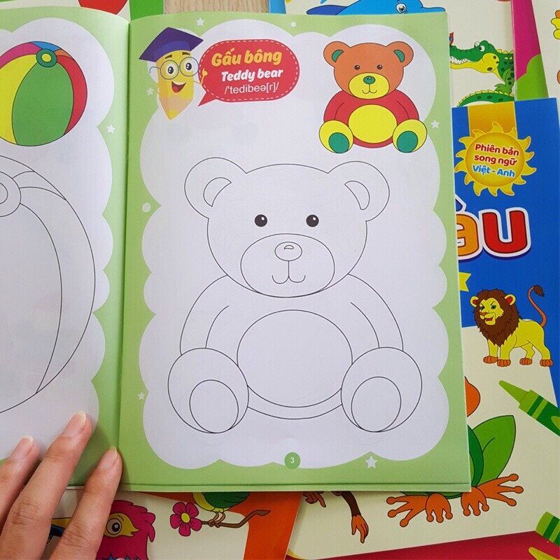 Combo túi 8 cuốn bé tô màu 3-4tuổi