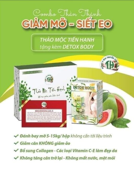 Thảo mộc giảm cân tiến hạnh - hộp 30v tặng kèm 30v detox