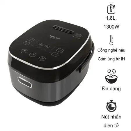 Nồi cơm điện cao tần sharp 1.8 lít ks-ih191v-bk _ hàng chính hãng