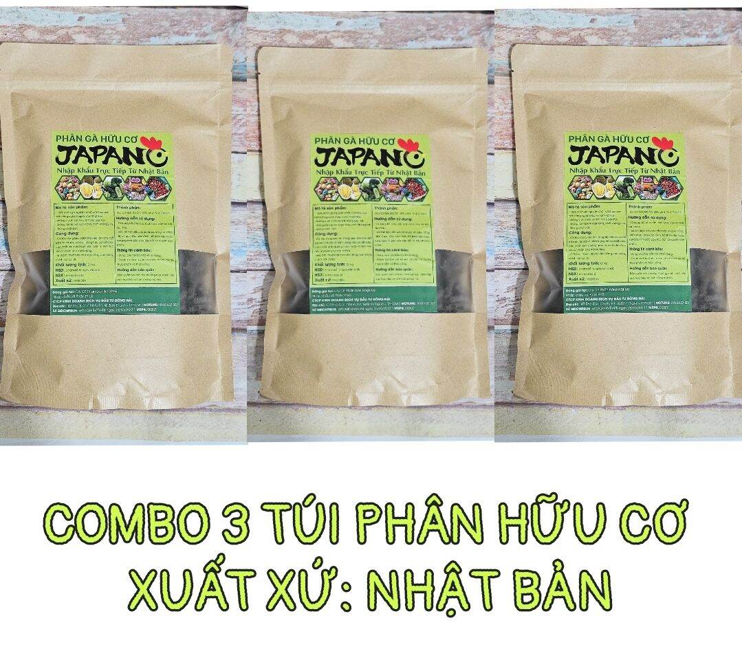 Combo 3 túi Phân bón gà hữu cơ Nhật Bản 1kg