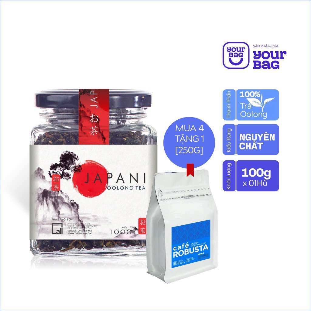 Trà oolong Japani nguyên chất,hương thơm thanh khiết,hậu ngọt ko gây mất ngủ,giúp giảm cân(100gr) hủ thủy tinh