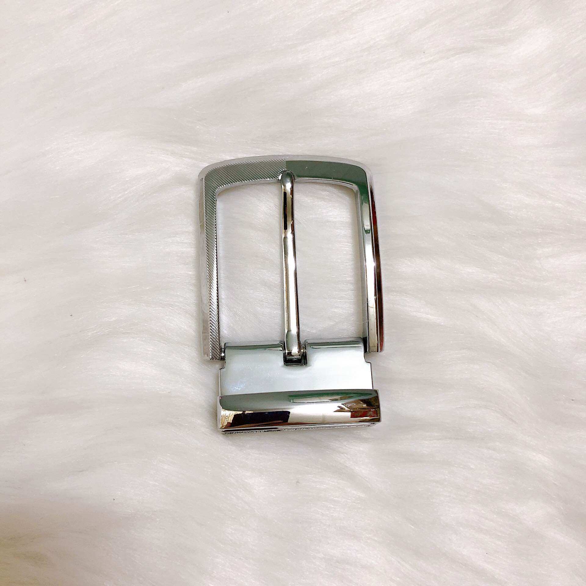 Mặt khóa thắt lưng (đầu dây nịt), mặt kim, 4cm, kiểu đầu rời 2 phần