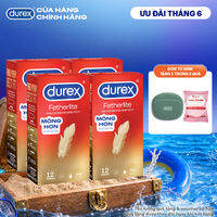 Bộ 4 Hộp Bao cao su Durex Fetherlite siêu mỏng, size 52.5mm, 12 bao/hộp