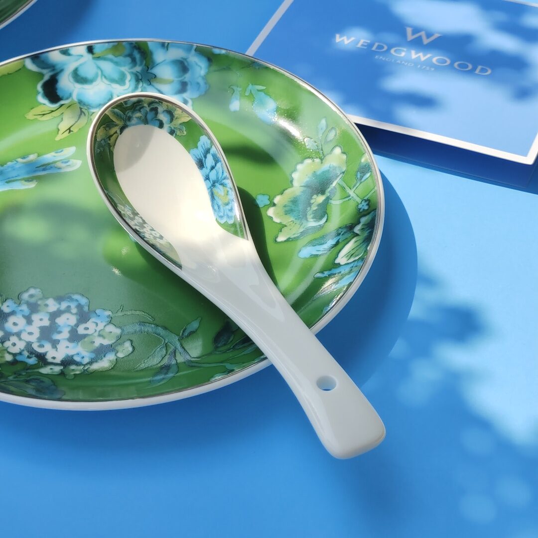 WEDGWOOD Bộ chén dĩa ngọc bích xanh ngọc và phượng hoàng 5 món - Jasper Conran - Chinoiserie Green by Wedgwood