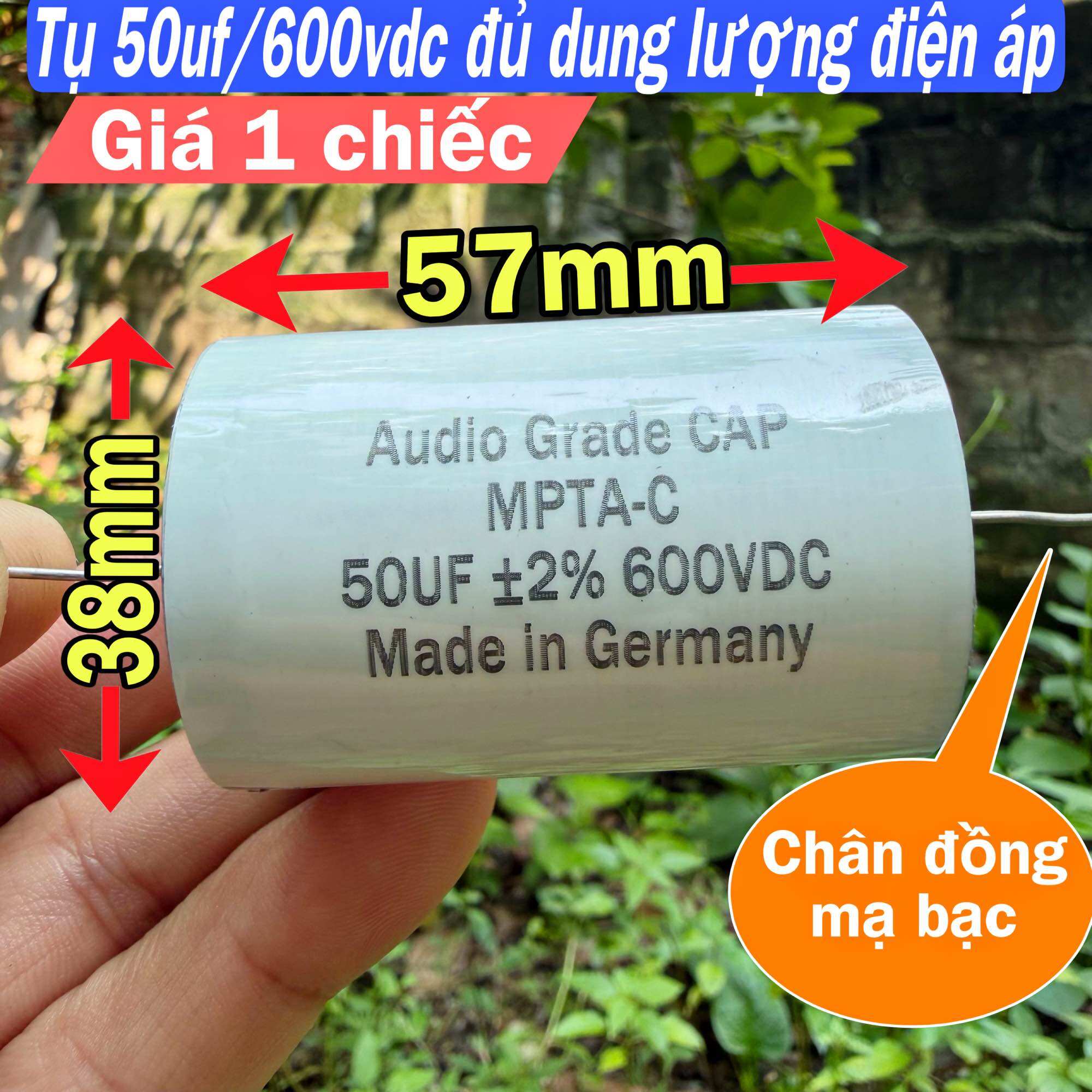 Tụ 50uf chính hãng audio Cap