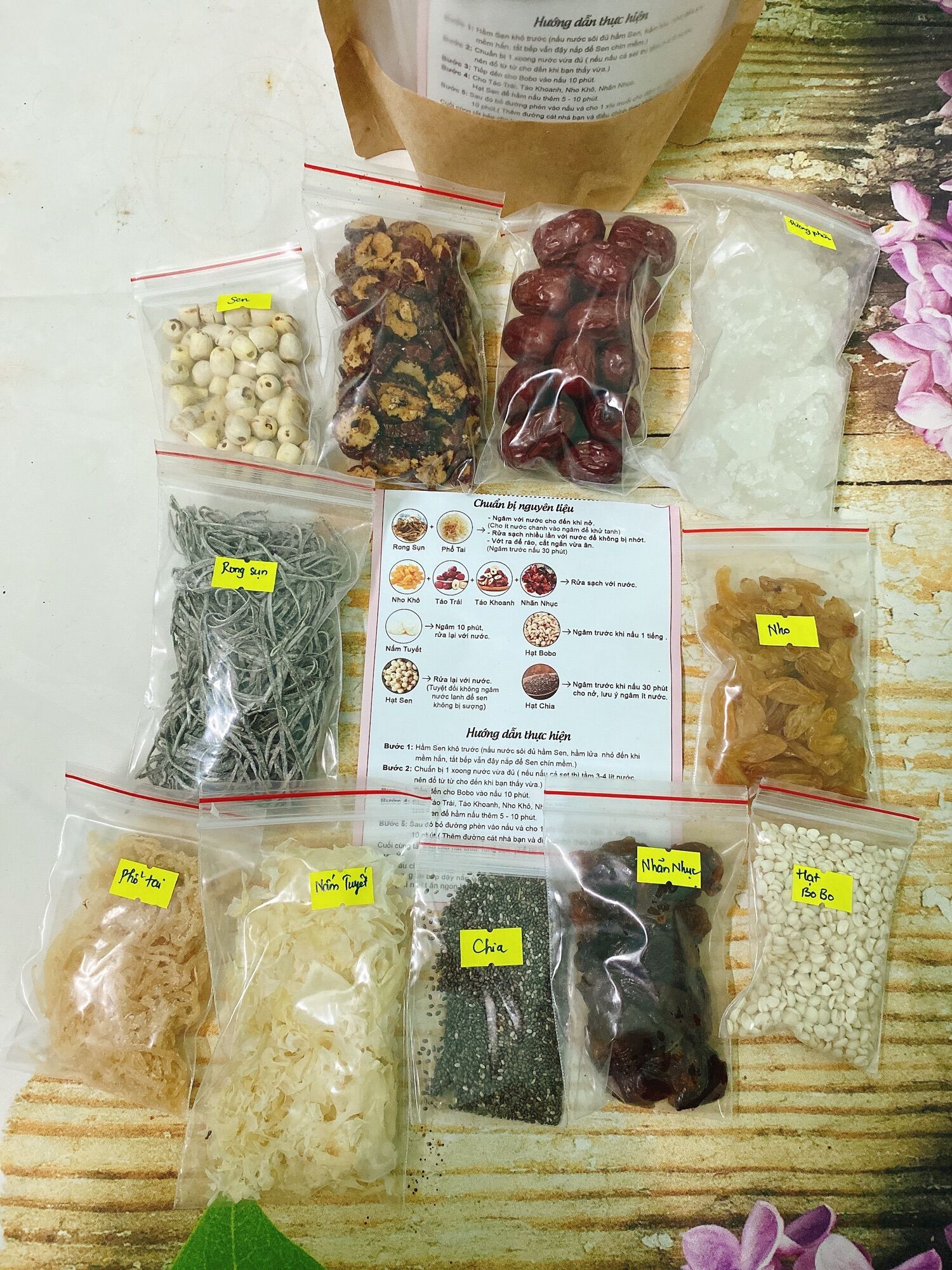 Set nguyên liệu CHÈ SÂM BỔ LƯỢNG 20 chén