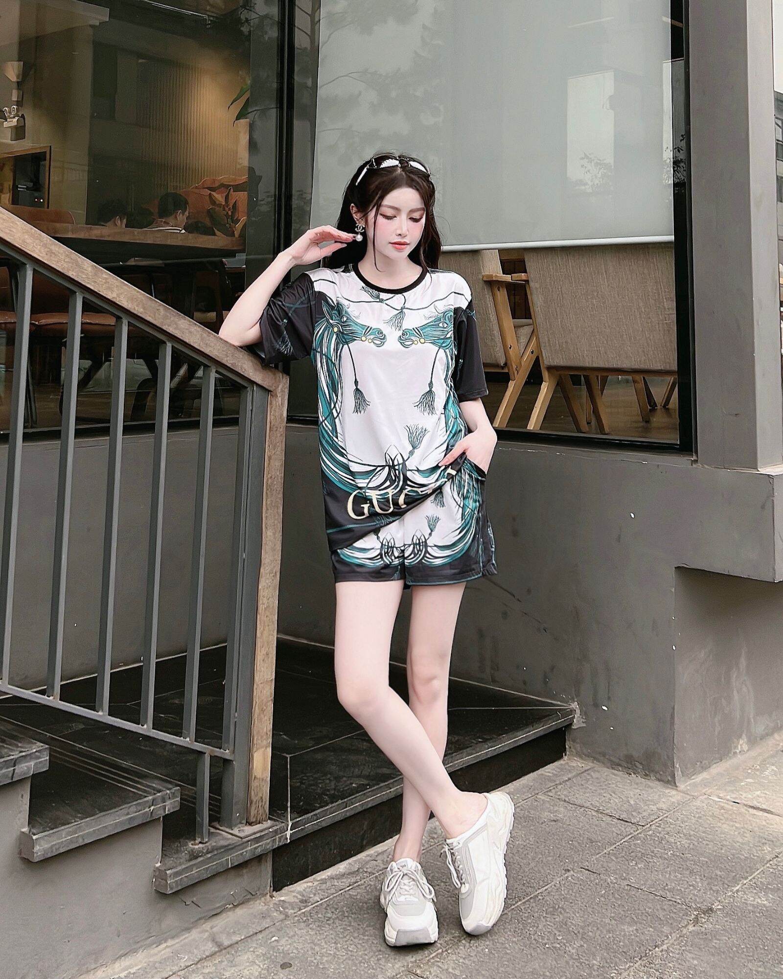 Set Bộ Đồ Thun Đùi Form Rộng Thun Lạnh In 3D HTD61