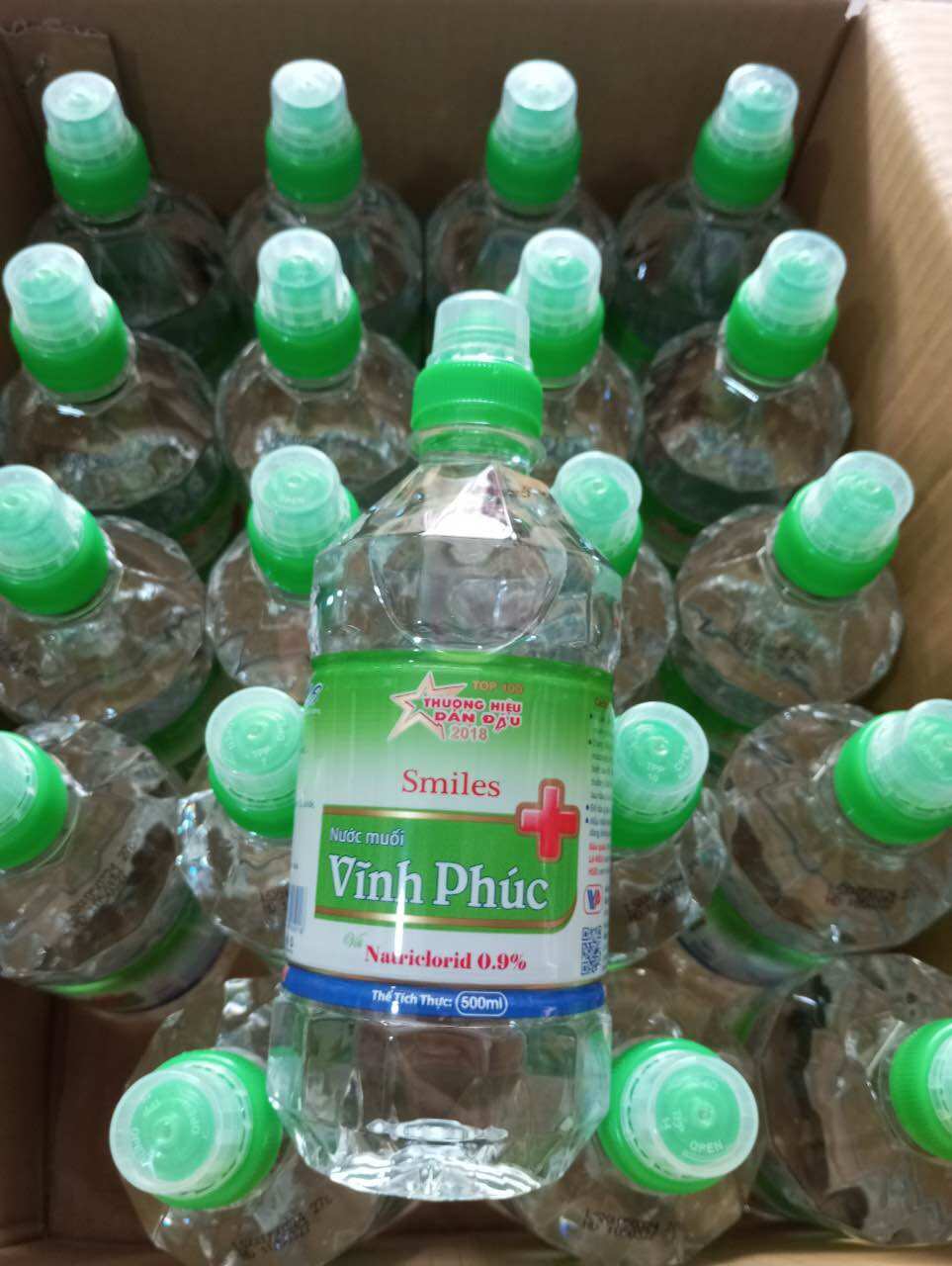 1 chai Nước muối sinh lý 0.9% , chai 500 mL