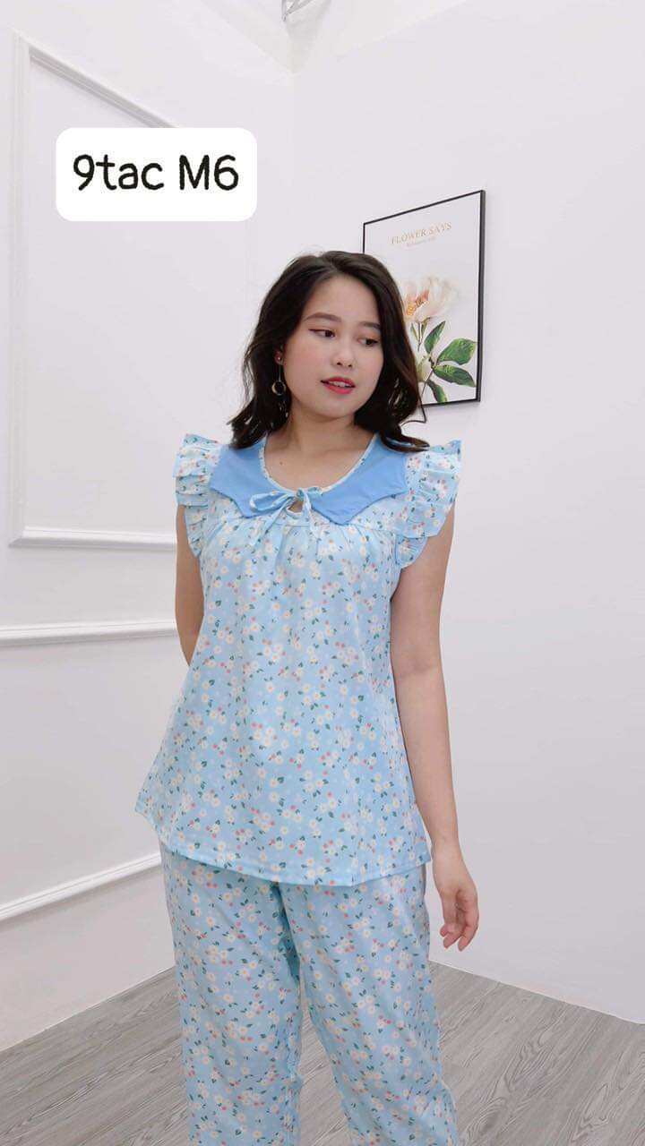 Đồ bộ lụa Hàn cổ tiểu thư, quần 9 tâc , đồ bộ nữ, đồ bộ mặc nhà